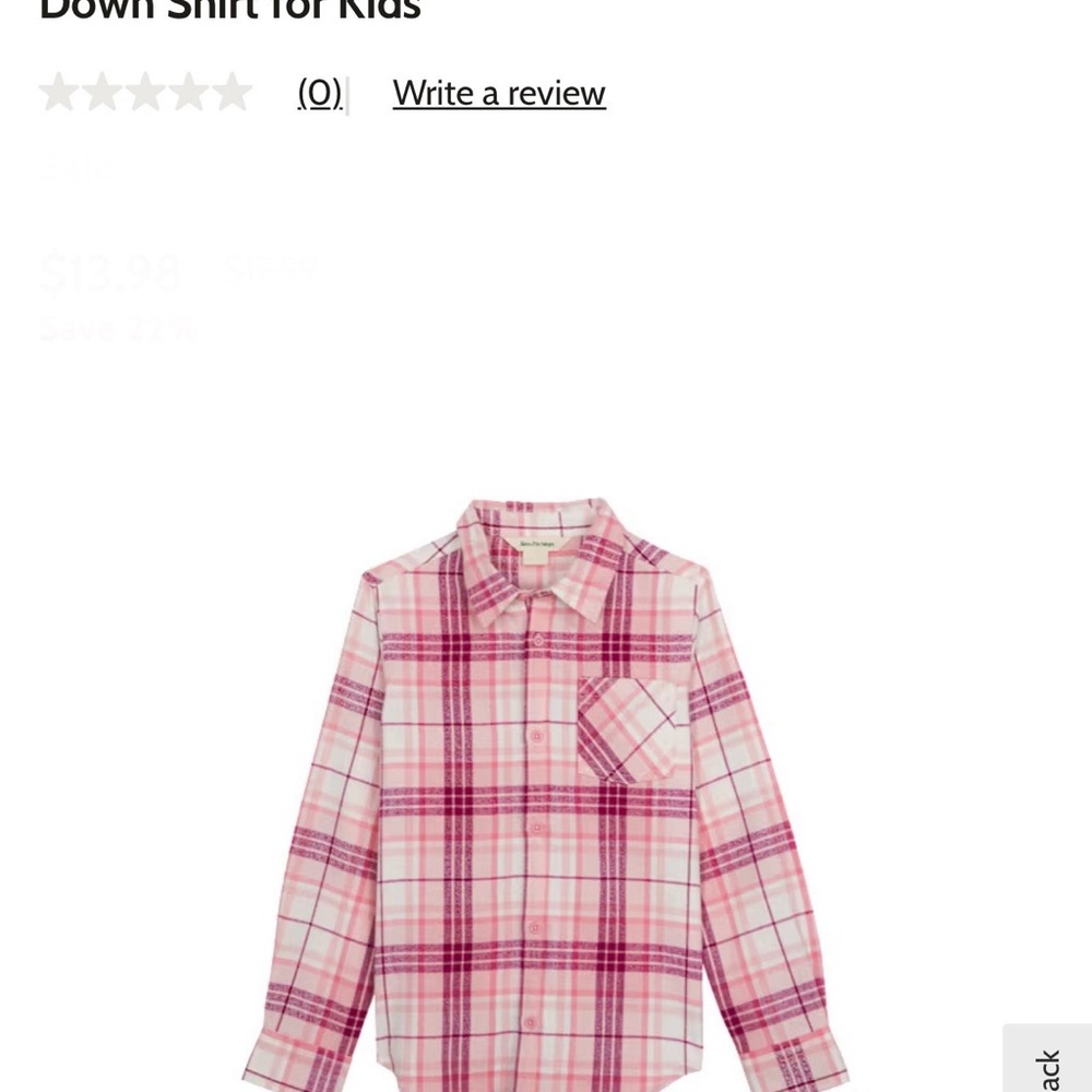 Bass Pro Shops Pink Plaid Kids Button Down Shirt